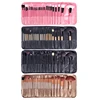 Professional 24pcs Wood Handle Face Makeup Brush Set With Leather Bag ,Mini Cosmetic Makeup