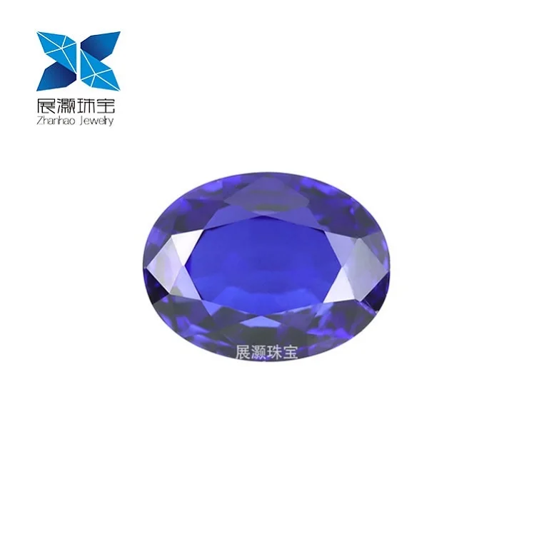 

Zhanhao Jewelry oval cut 3ex vivid blue affordable price synthetic corundum natural blue sapphire stone for ring