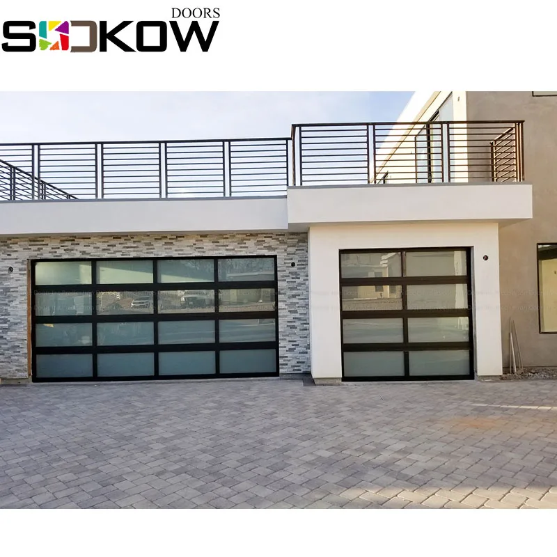 Tempered Glass Aluminium Garage Door Garage Door With Frosted