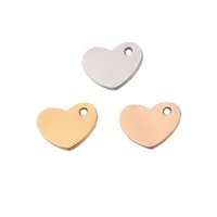 

7.5x10mm Fashion Stainless Steel Small Blank Gold Plated Jewelry High Polished DIY Bracelet Necklace Love Heart Charm