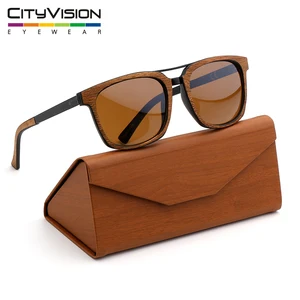 Ad wooden men big thick flat top two bars bridge with square shape sunglasses 2