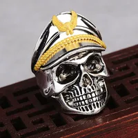 

Professional Stainless Steel Manufacturer Men's Vintage Engraving Skull Rings Wholesale