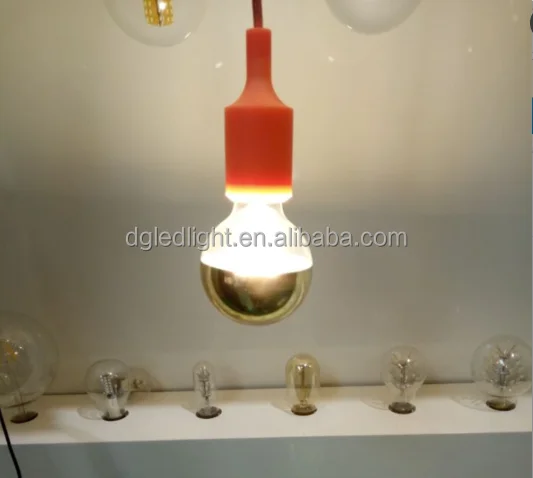 dimmable filament LED G25/G24/G80 globe ballast silver/gold half mirror crown bowl 2W/4W/6W/8W