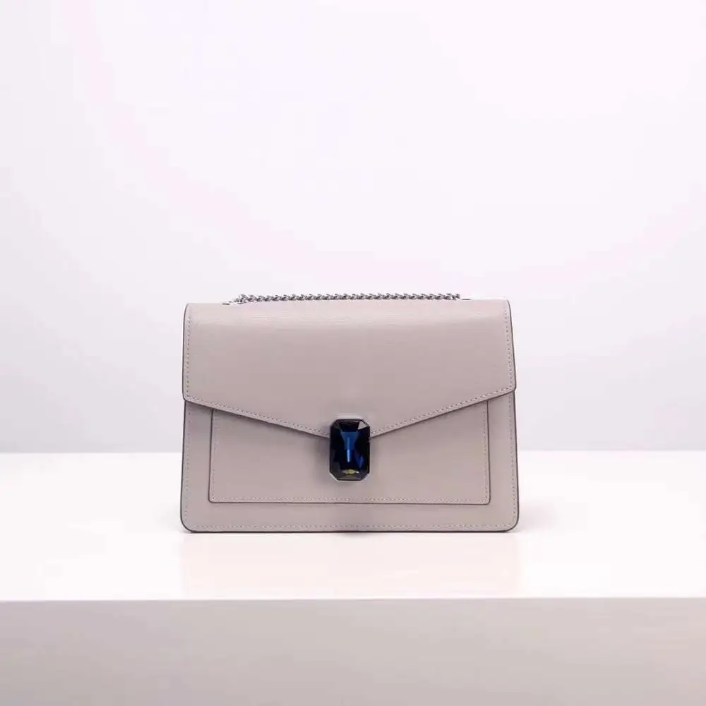 

2022 Fashion retro classic design cowhide mini square bag with Gem lock, Multi