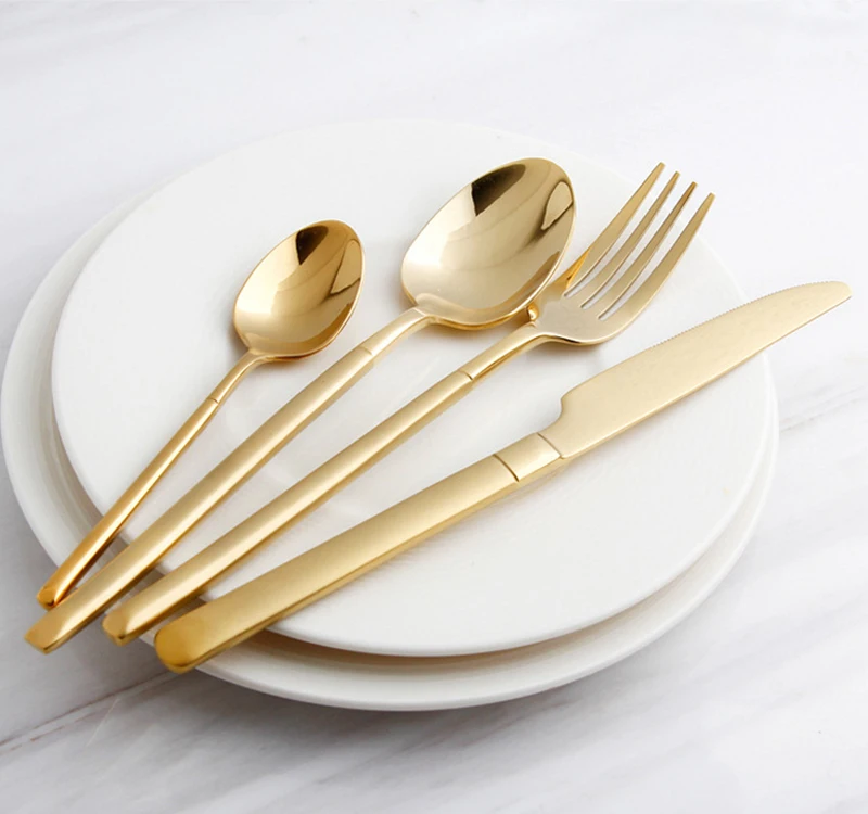 

Low MOQ 18-10 Stainless Steel Cutlery Set, Elegent Wholesale Restaurant Gold Cutlery Set, Gold;silver;rose gold;black