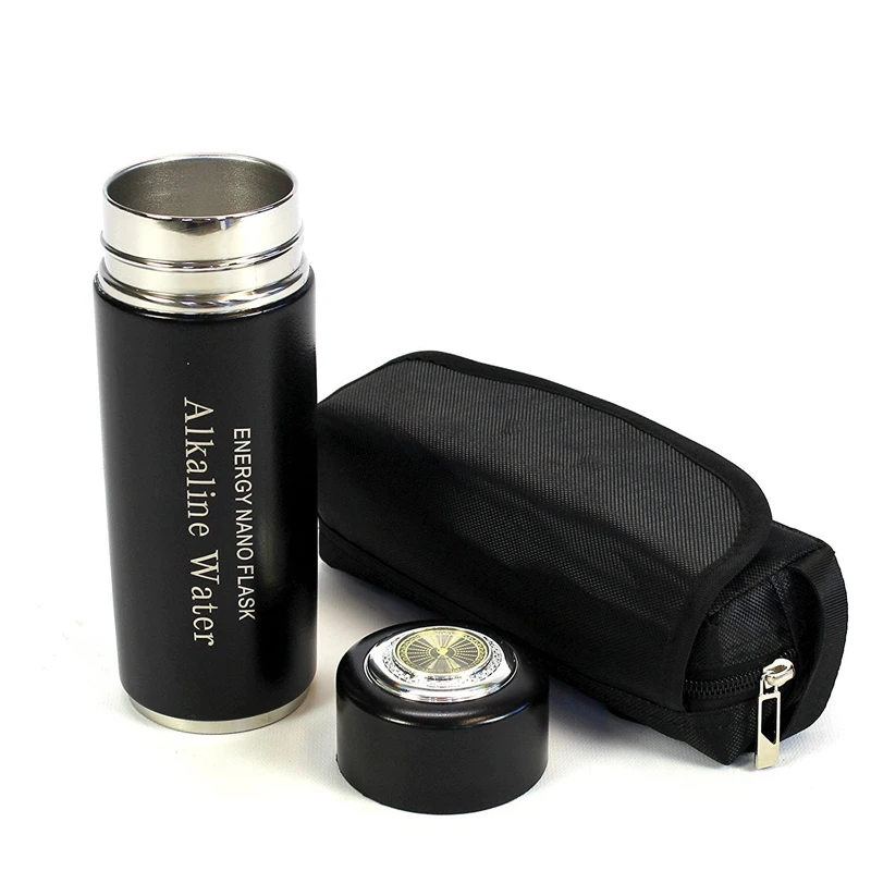 

Vacuum Tourmaline Energy Nano Flask Cups Health Water Alkaline Hydrogen Negative Ion Water Ionizer Bottles, Chrome