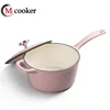 Cast iron small boiling pot soup pot with enameled coating