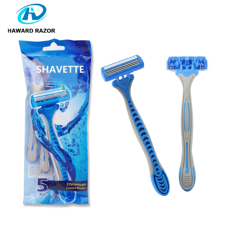 

bulk wholesale three 3 blade disposable shaving razor blade mens razor