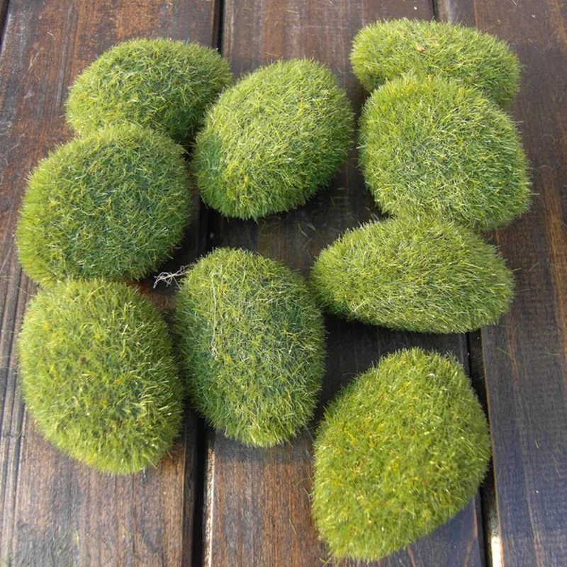 Soft Touch Artificial Moss Balls For Fairy Garden Accessories Moss Rock