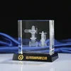 Custom 3d laser engraved K9 crystal cube Mechanical model for anniversary