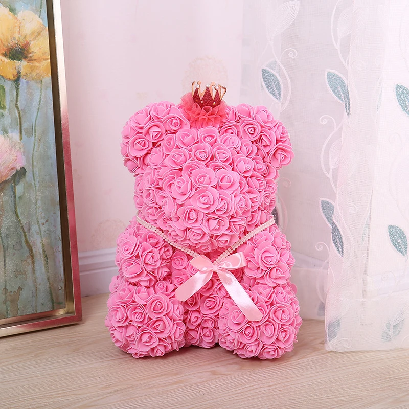 rose bear with crown