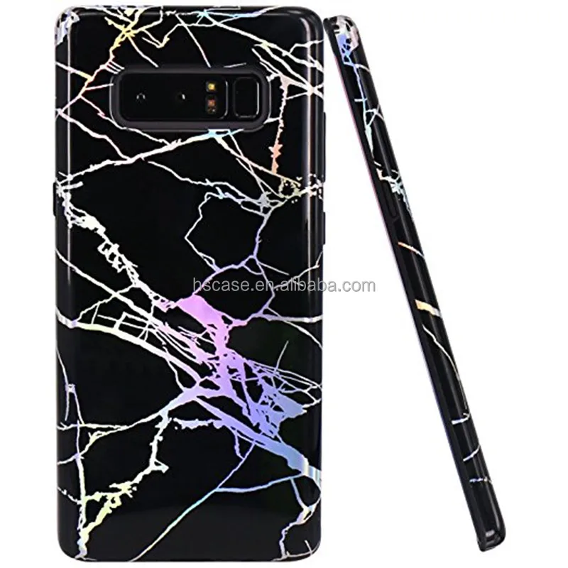 

4 Colors Shiny Change Color Marble Design Clear Bumper TPU Soft Rubber Silicone Cover Phone Case for Samsung Galaxy Note 8