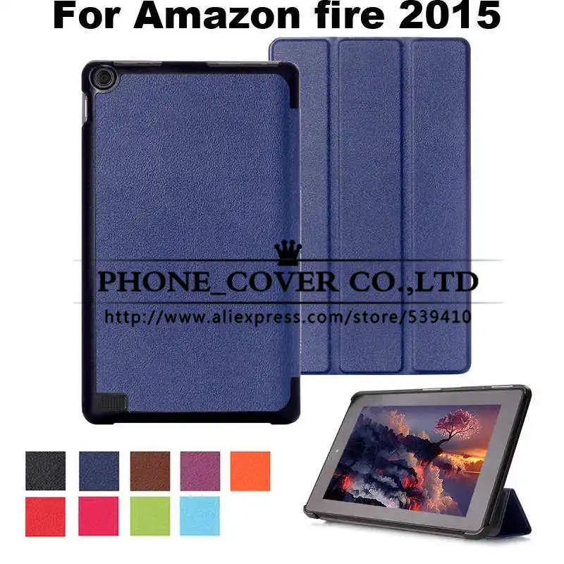 Magnet clasp stand PU Leather Case Cover For Amazon new Fire 7 2015 tablet cover cases for new kindle fire 7 2015 7 inch case