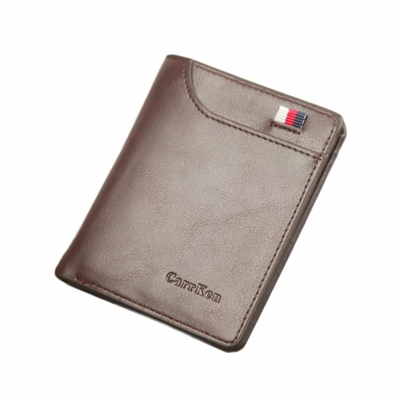 Carrken European And American Style Mens Short Vintage Slim Wallet
