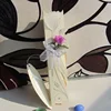 Ivory Die Cut Wedding Invitation Scroll with Flower and Tag