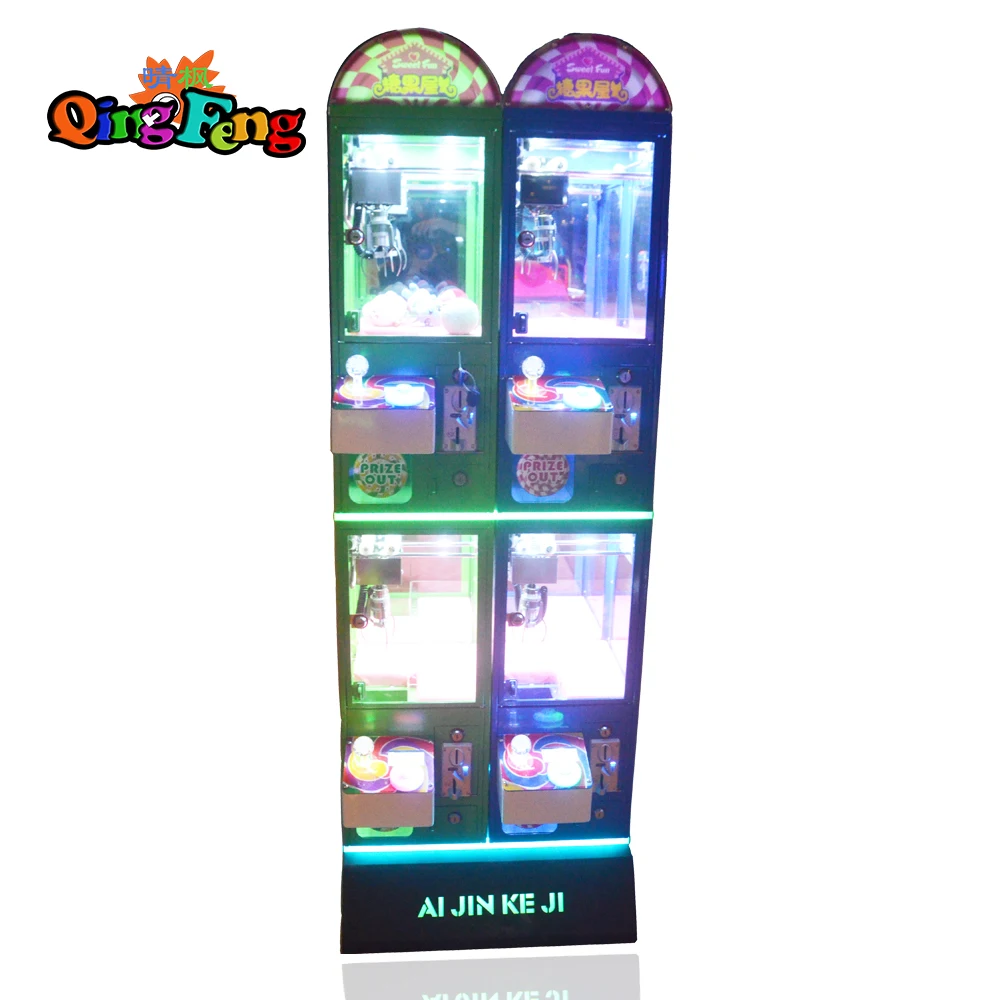 Qingfeng 2017 GTI 4 players mini candy coin operated games vending machine for kids