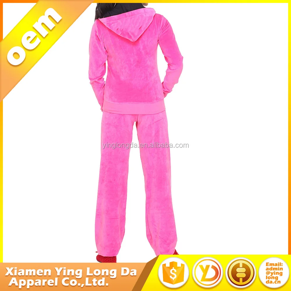 pink velour jogging suit