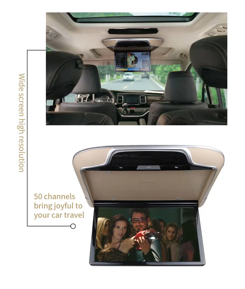 New Style 16 Colors Atmosphere Light Car Tft Roof Mount Flip Down