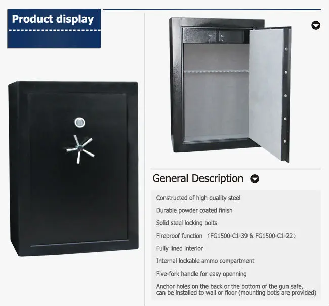 High Quality Large Fireproof Ammo Safe Box/ Gun Safe Box Buy Fireproof Gun Safe,Gun Safe,Large