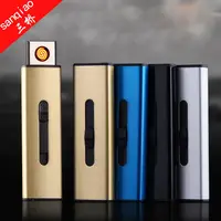 

Yanzhen fashion men metal double-sided cigarette lighter USB charging lighters wholesale 017