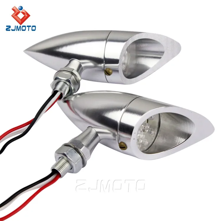 Motorbike Bullet LED Brake Indicator Lighting Lamp Bulb Motorcycle Turn Signal Lights Chopper ZJMOTO