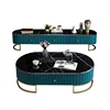 Luxury modern design stanieless steel leg marble top coffee table console table for living room