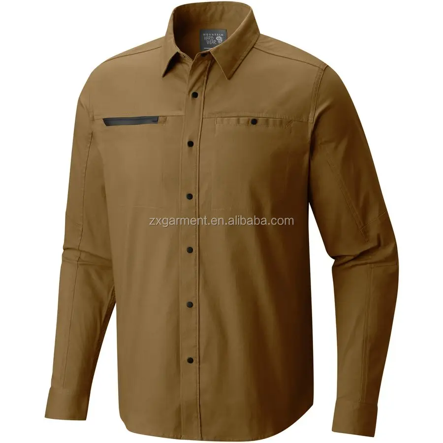 camisa color caqui hombre