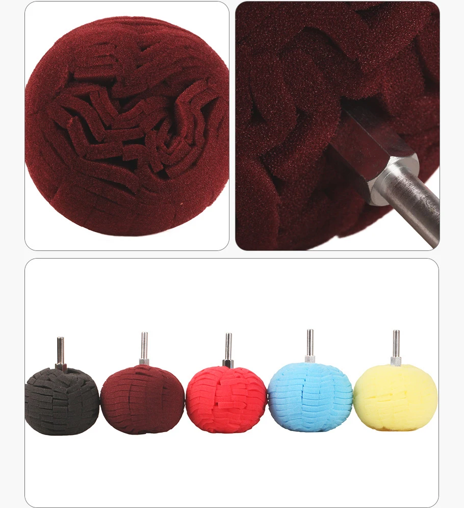 Spta 3 Inch Red Buffing Ball Finishing Buff Polishing Pad For Car