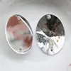 Cheap 18*25mm Crystal Silver Acrylic Oval Disk Sequin Mirrored Bead Charm Online Wholesale