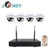 720P 1.0 Megapixel 4 channel CCTV wireless dome cameras kits with wireless 4ch NVR