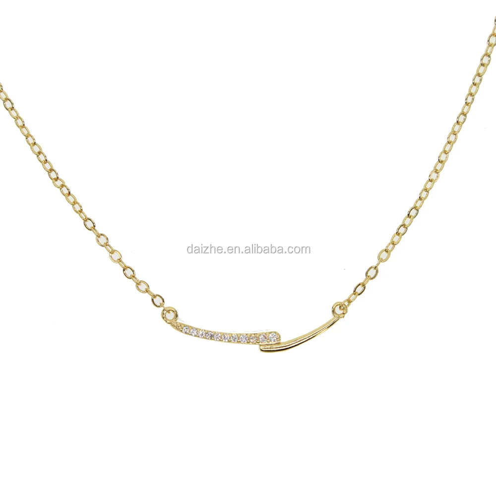 

2021 fashion gold filled women adjust long chain bar shapoe necklace with cz paved circle wing pendant necklace, Black
