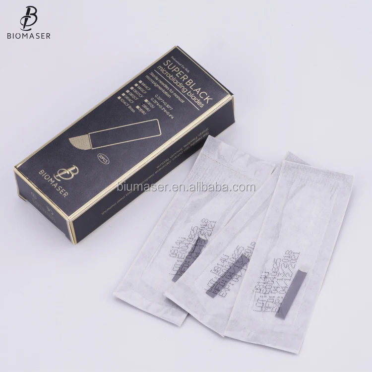 

Microblading Needles Biomaser Eyeberow Permanent Makeup Needle Hot Sale Super Black Manual Embroidery/microbladingtattoo Needle