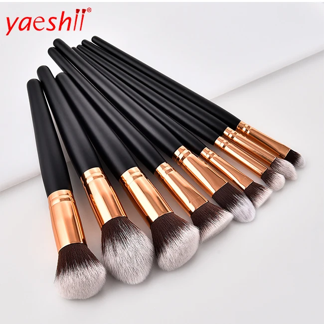 

Yaeshii 2019 Professional 10pcs Powder Foundation Blush Eyeshadow Cosmetics soft MakeUp Brush Tool, Optional color or customized makeup brush