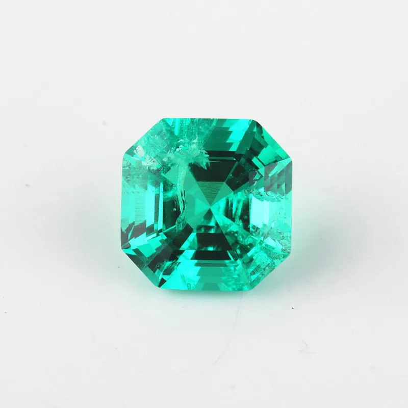 

Wholesale Excellent cut Asscher Colombian Emerald 9x9mm 3ct Synthetic Gemstone, Emerald green