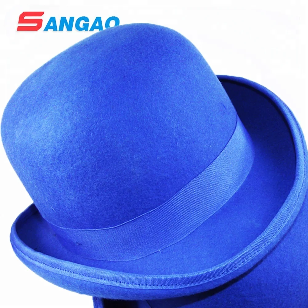 

Royal blue Unisex wool bowler hat as good price wholesale