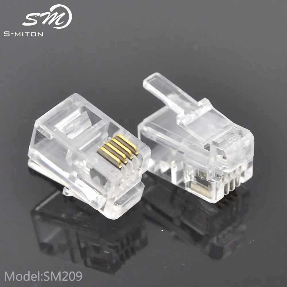4 Pin Telephone Modular Plugs Rj9 4p2c 4p4c Male Connectors Buy