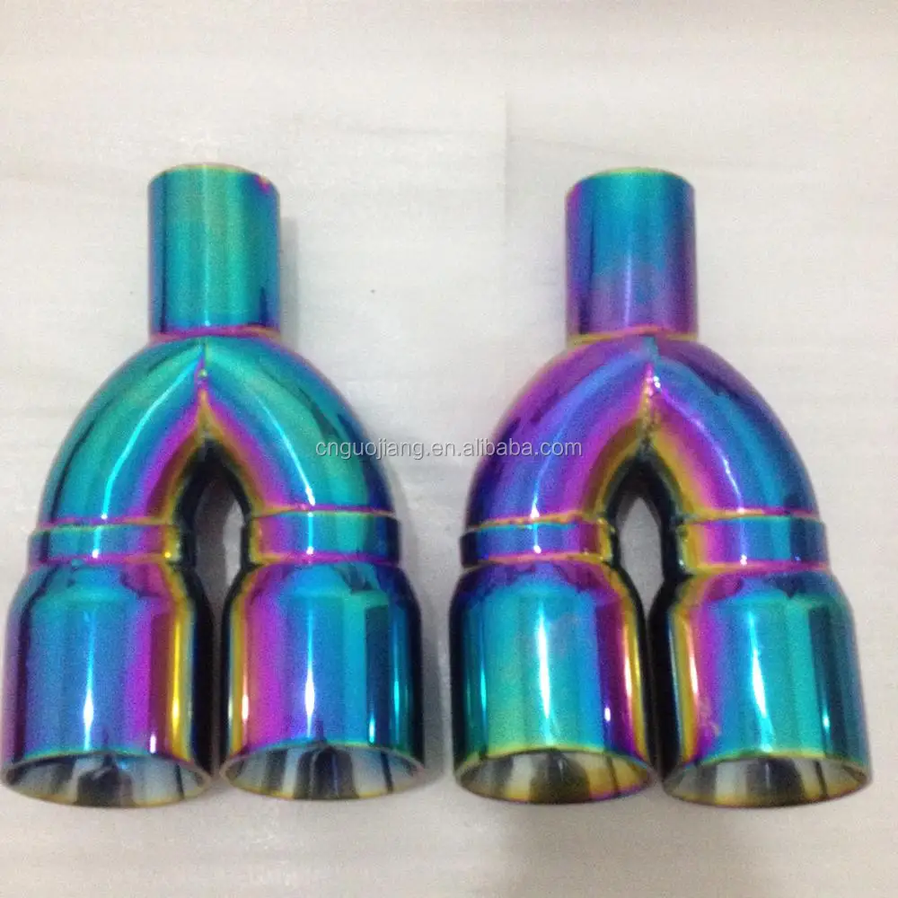 304 Stainless Auto Dual Exhaust Tip Colorful Painted Muffler Exhaust