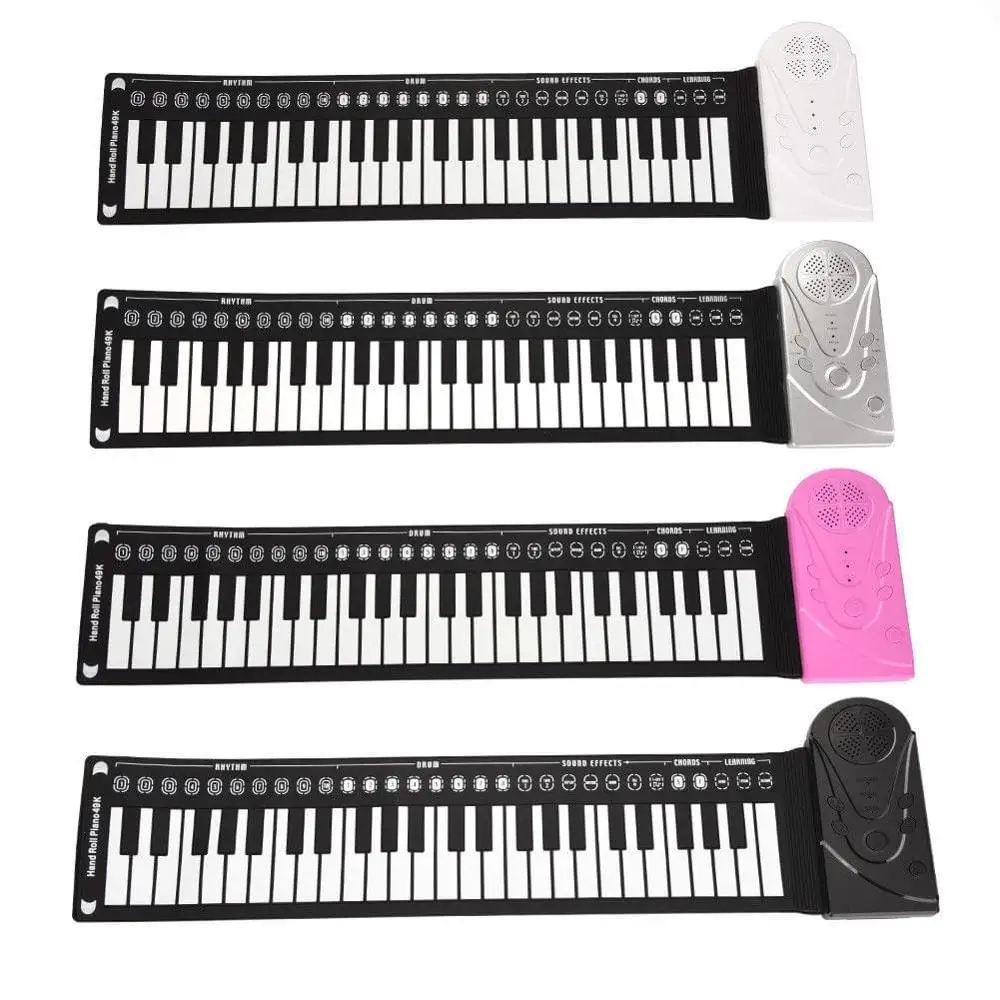 

Foldable 49 Keys Flexible Soft Electric Digital roll up piano keyboard for kids education Leisure Goods