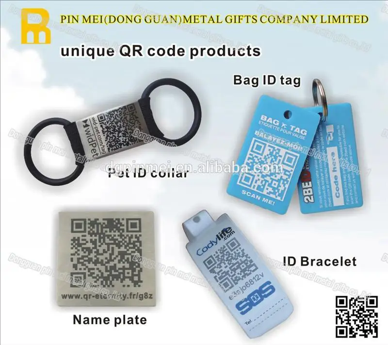 Promotional qr code pet tags with different id number
