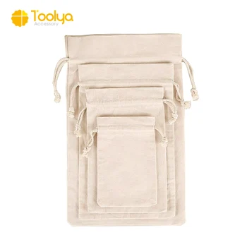 small cotton bags with drawstrings