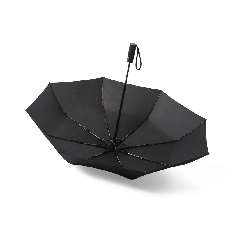 

Standard umbrella size 3 folded umbrella men automatic folding umbrella with plain pongee fabric, As shown /accept customized color