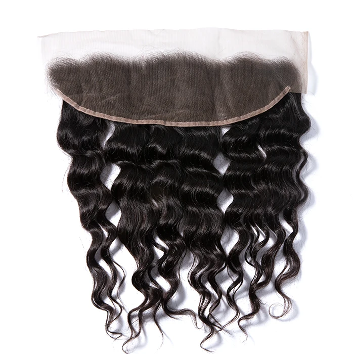 

2019 100% Unprocessed Virgin Human Hair Full Cuticle 360 Lace Cuticle Aligned Deep Wave Frontal In Stock For Black Women, Natural color #1b