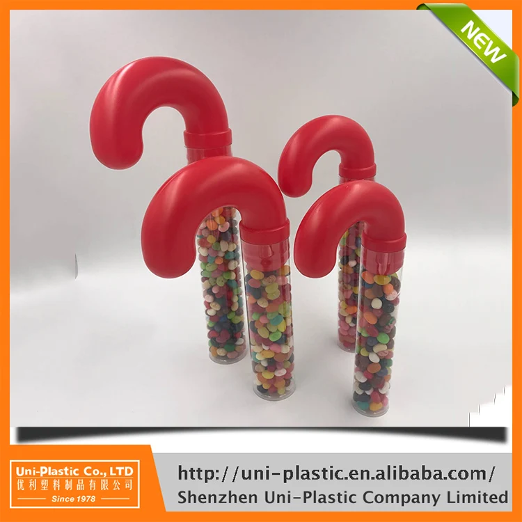 Empty Clear Plastic Holiday Candy Cane Tubes With Red Topper . Buy