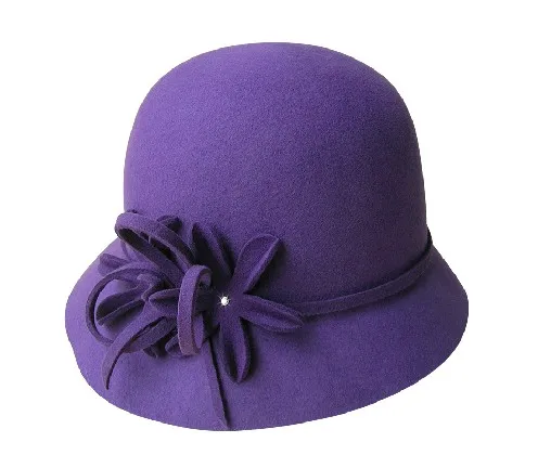 purple cloche hat