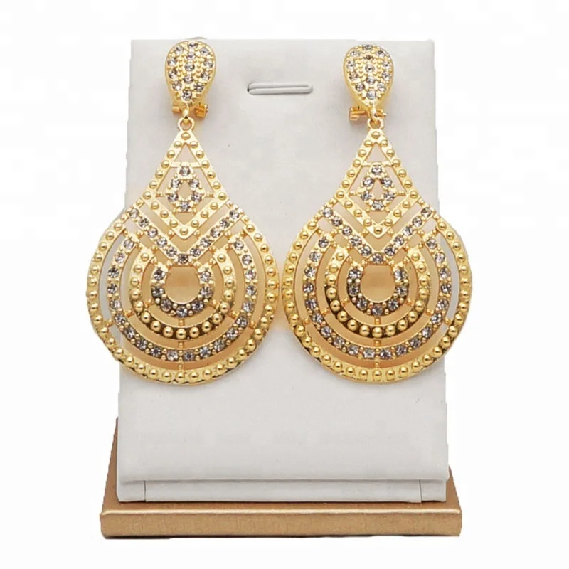 

E154 dubai diamond gold earring jewelry sets earring