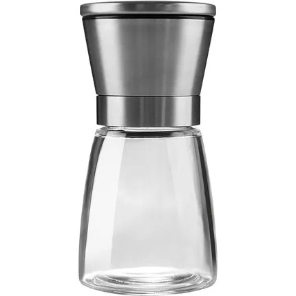 

Kitchen Manual stainless Steel sea salt and pepper Grinder Salt Pepper Mill Pepper Grinder Glass, Clear