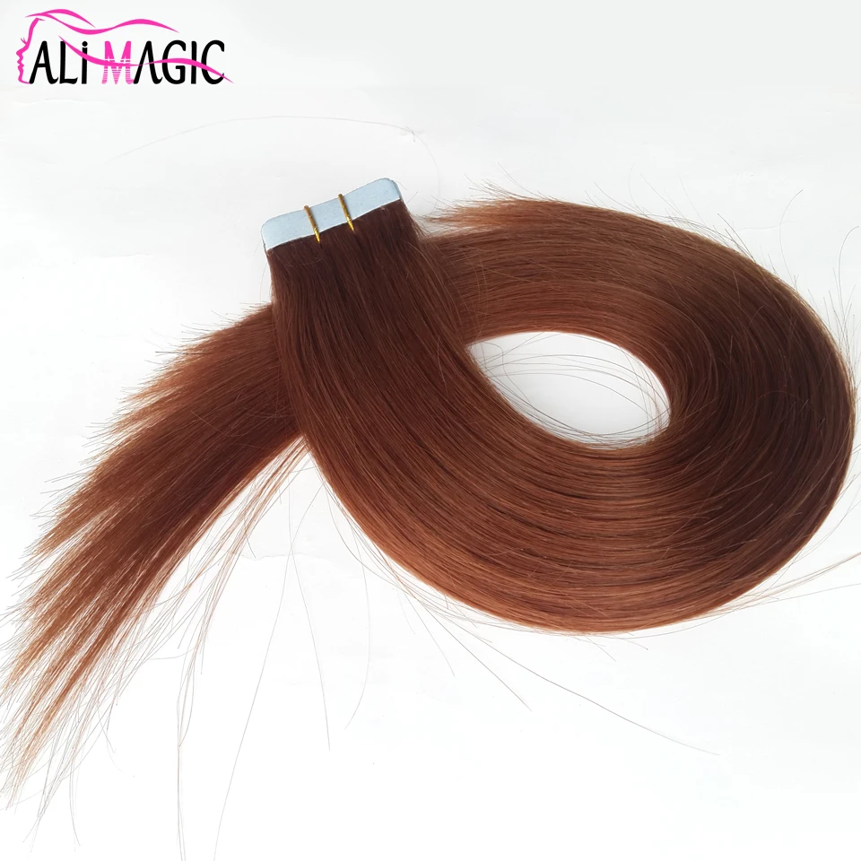 

Factory Price Dark Auburn Brown Color Skin Weft Virgin Hair PU Tape Hair Extension Wholesale, N/a