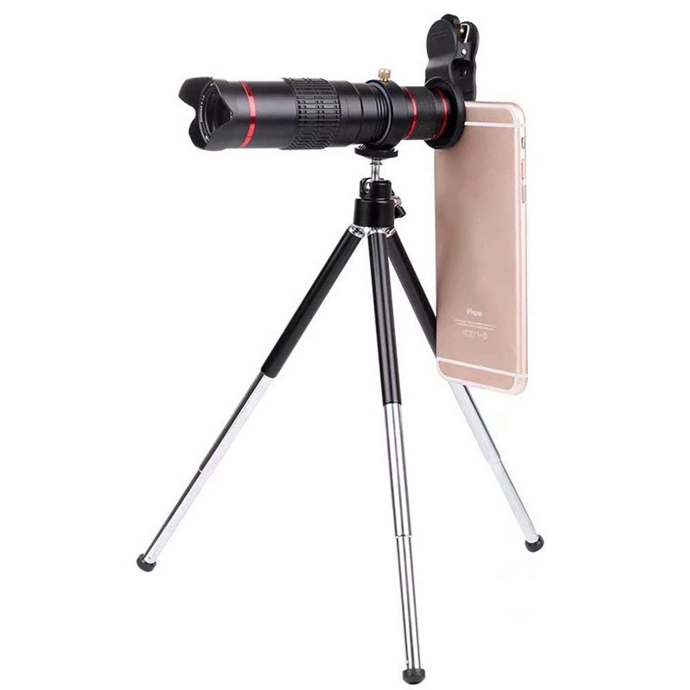 

Siroka 22X Dual Zoom HD Cell Phone Telephoto Lens Metal Clip On Universal Cell Phone Lens with Tripod, Black