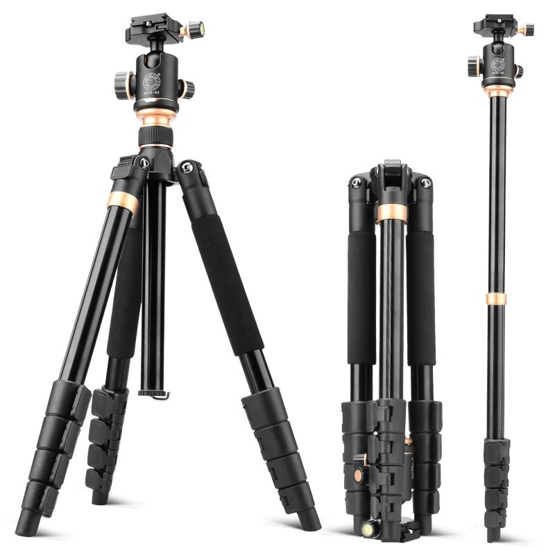 

61.8''' 13KG Load New Aluminum Camera Tripod Monopod Q590 Pro Damping Ball head Photography Tripod for Digital Video DSLR Camera, Black;customize ok