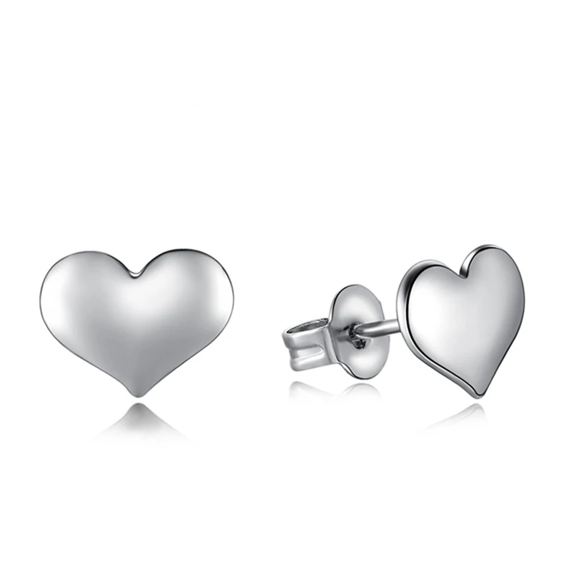 

Manufacture Simple Fashion 925 Sterling Silver Heart Women Stud Earrings